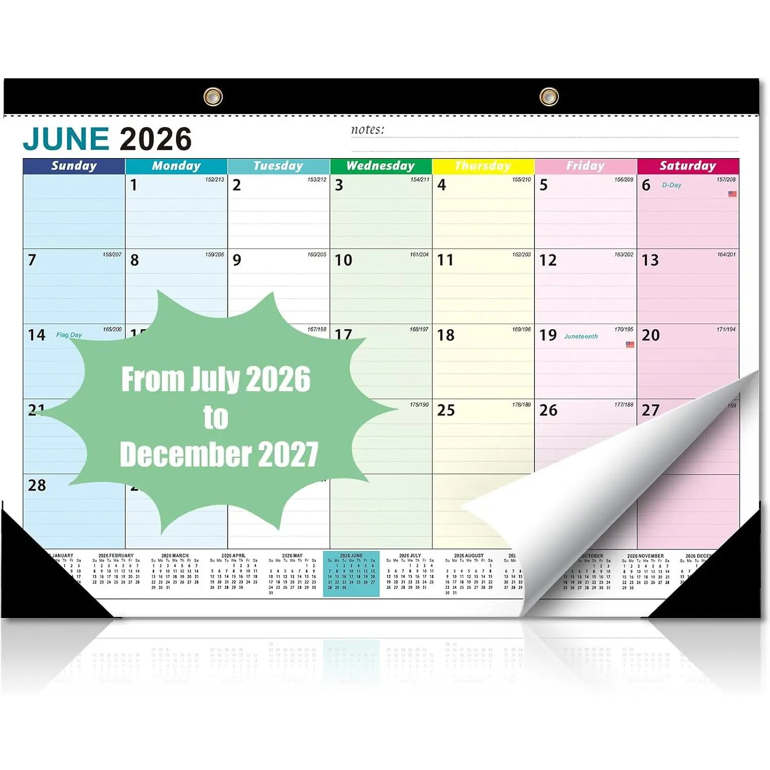 2026-2027 Calendar, Desk Calendar 2026-2027 from Jun 2026 to Dec 2027, Large 17" x 12" Wall Calendar Monthly Planner for Office , Teacher Desk Organizer Household Supplies