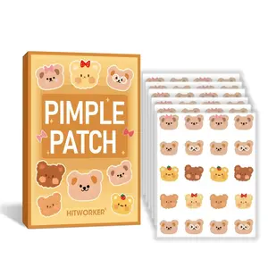 Kawaii Bear Pimple Patches Adorable Cartoon Hydrocolloid Acne Stickers Fun Cute Spot Patch Gifts for Teenagers Daily Skin Repair Care