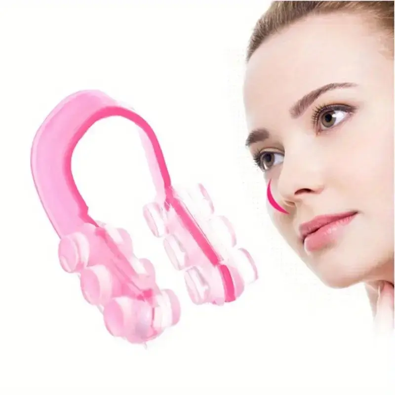 Nose Shaper Clip Lifter Slimmer 4Pcs Set Beauty Correction Tool Soft Silicone Pads Painless Portable U Shaped Design Home Daily Self Care Facial Grooming Beauty Tools