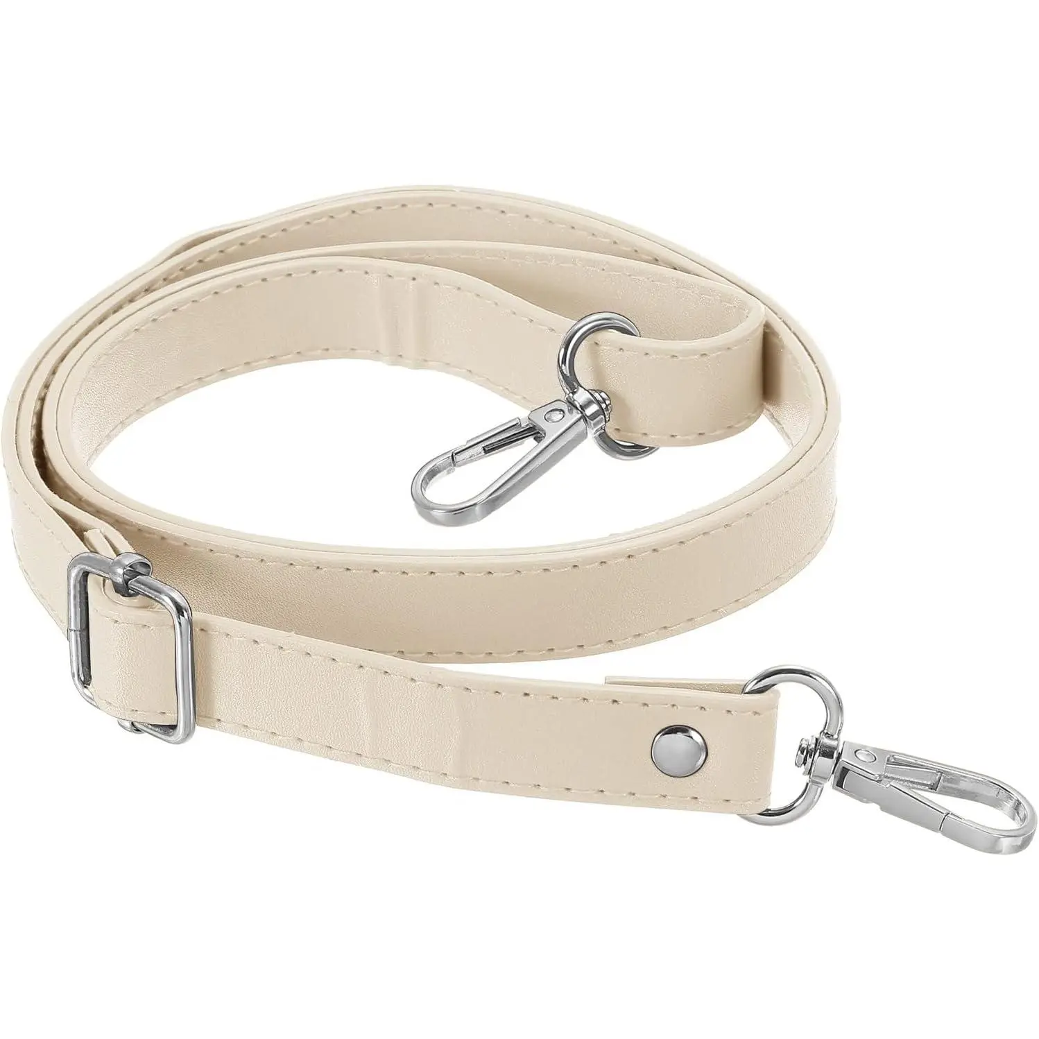 Leather Purse Strap  51 Inch, Adjustable  Crossbody  Strap with  Hardware, Beige