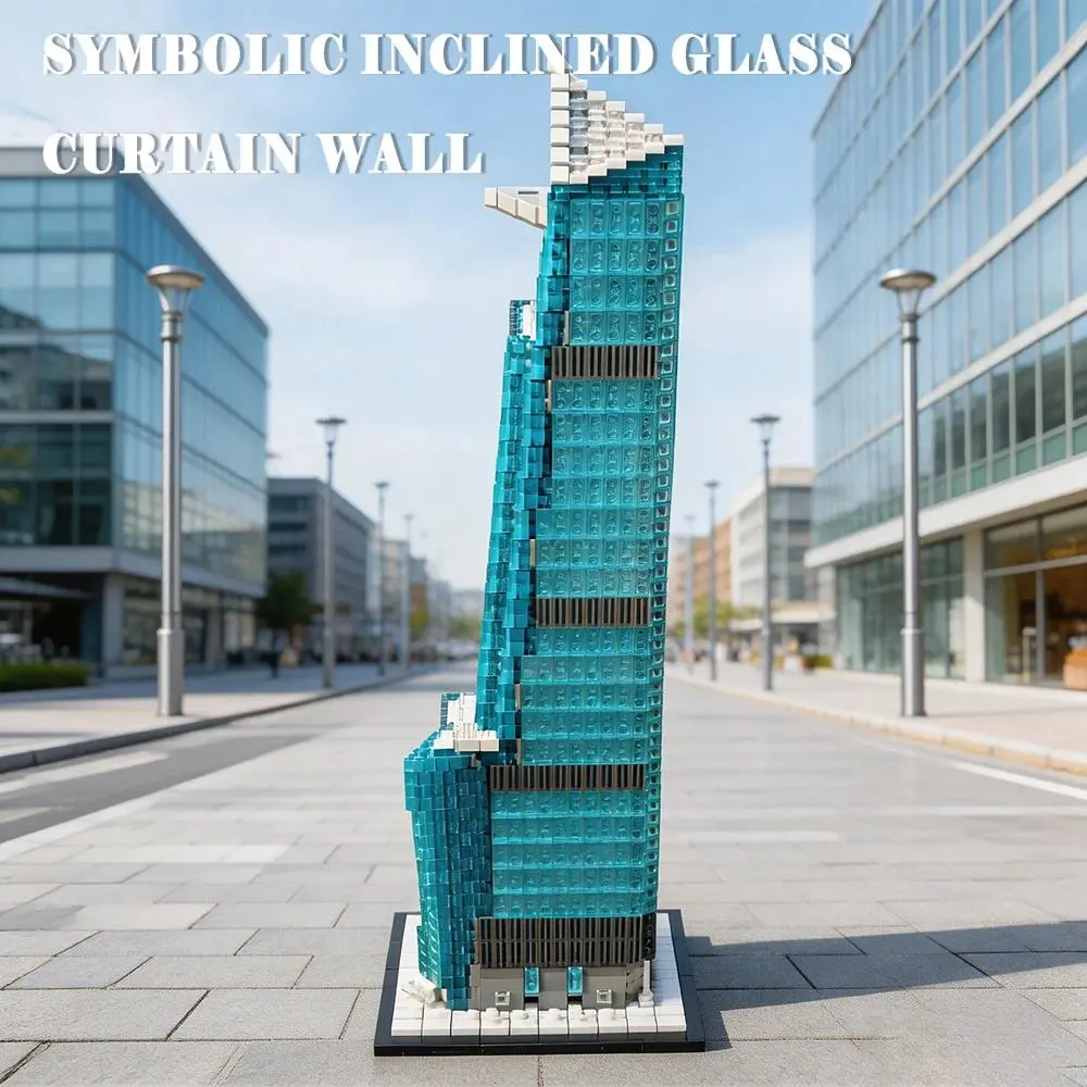 Street Scene Skyline 30 Hudson Square Brick Model Moc City Blocks Landmark Building Assembly Toy, Creative Desktop Decoration Gift