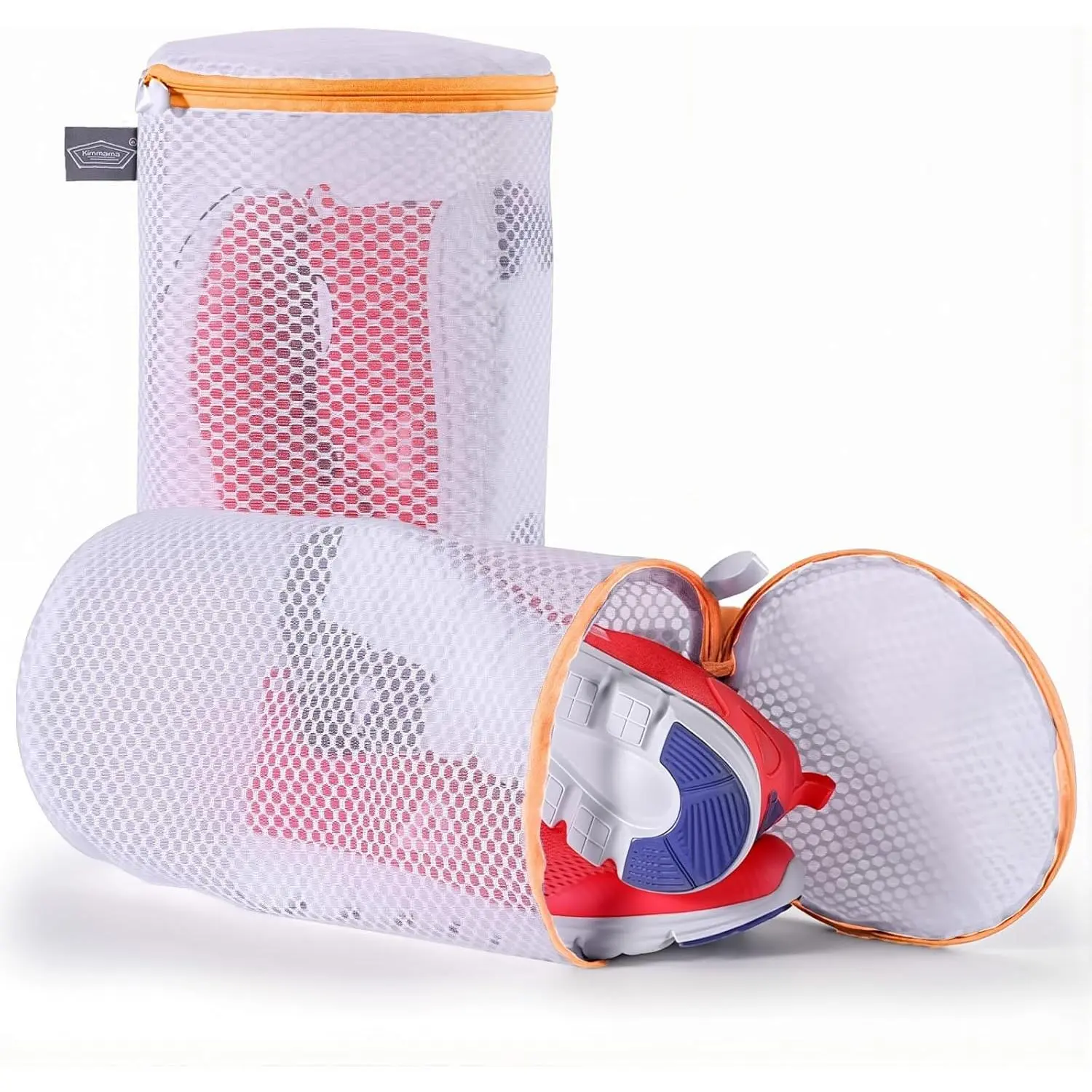 Shoe Washing Machine Bag, Laundry Bag for Sneakers, Orange, 7x15 | Bag to Wash Shoes in Washer and Dryer, for Tennis, Footwear, Trainers, Slippers,  Tangling,  Mesh