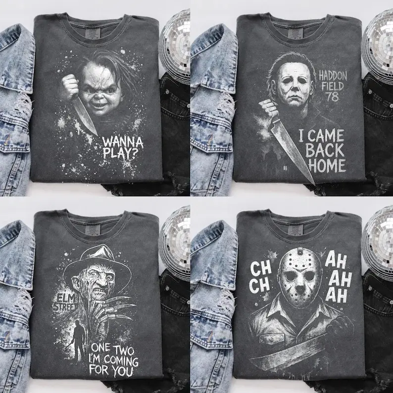 Retro Halloween Bundle Shirts, Scary Movie Shirts, Horror Character Shirts, Halloween Shirts, Horror Movie Shirts, Horror Characters Shirts