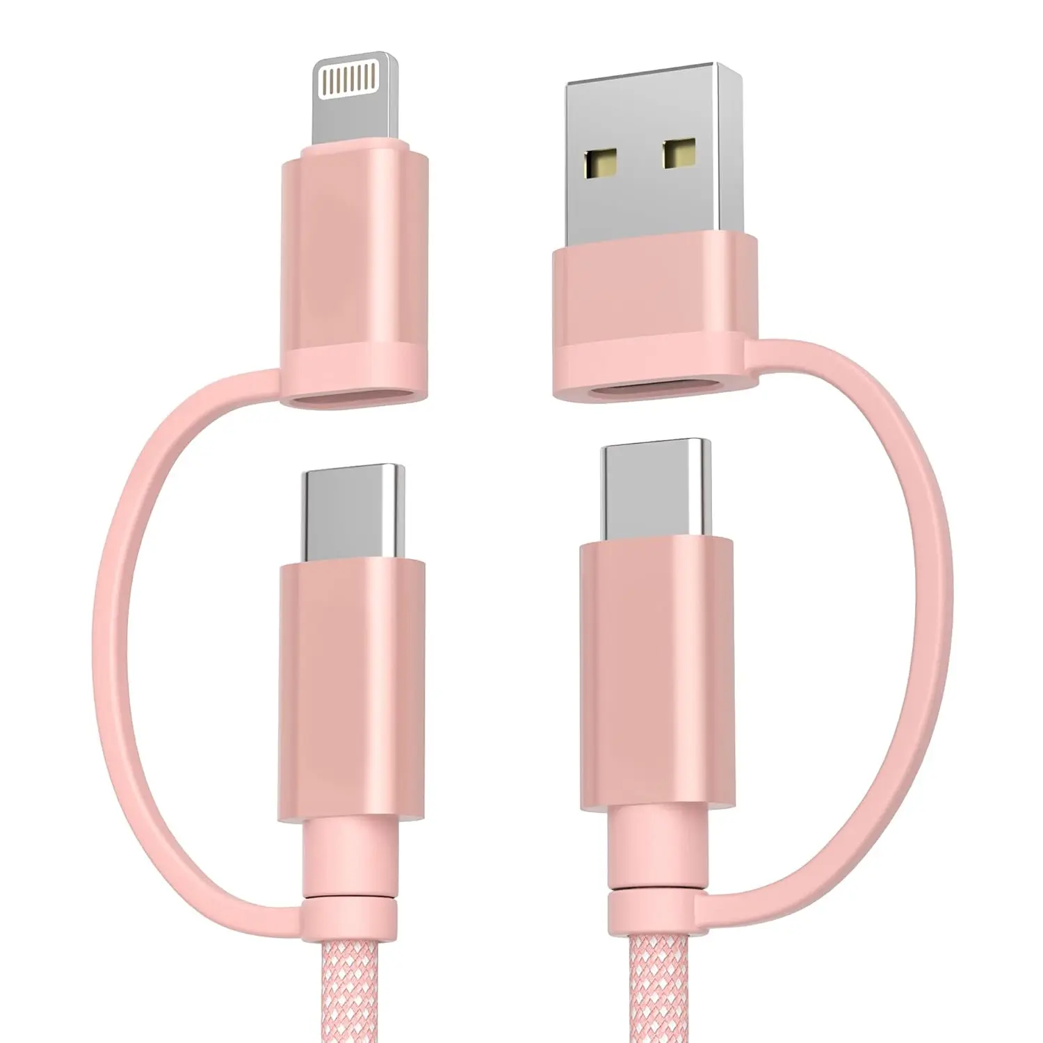 4 in 1 USB C to USB C  10ft for  16 15 14 13 Mini Plus Max,60W   Multi Charger Cord with USB A Adapter/iOS/Type C for  iWatch 10 9 8
