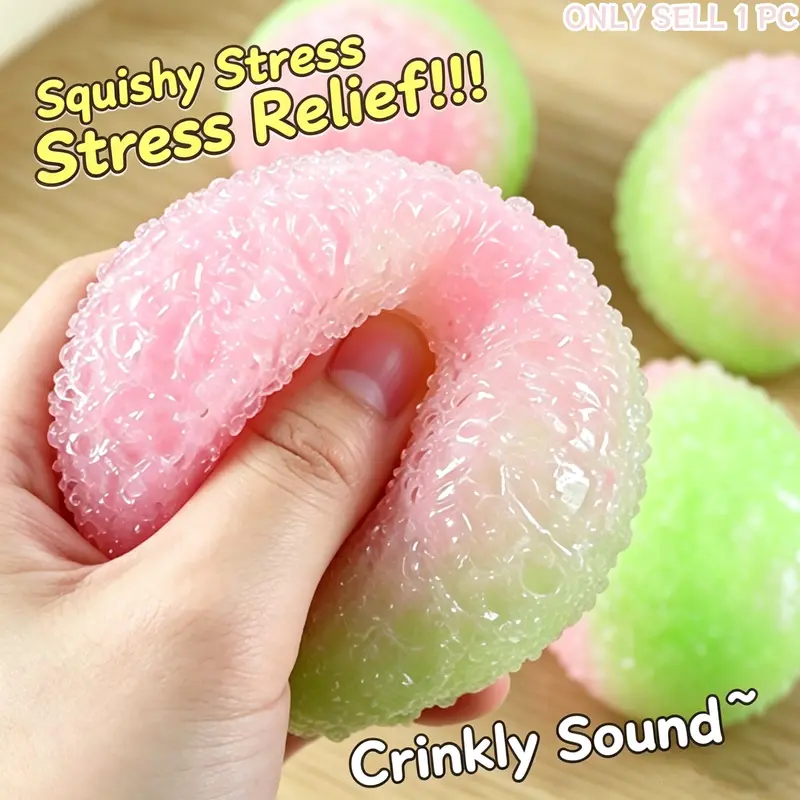 Squishy Stress Ball, Moldable Non-Rebound Asmr Fidget Toy, Dual-Color Squeeze Ball for Anxiety Relief, Sensory Toy for Teens & Adults, Soft Squeeze Squishy