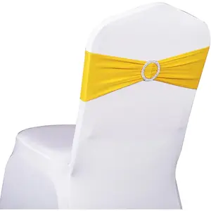 Pack of 50 Spandex Yellow Chair Sashes Bows Chair Bands with Buckles for Wedding Party Birthday Feast Banquet Restaurant Bridal Shower Decorationsfidget toys
