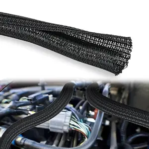 Nilight Braided Exterior Cable Management Sleeves, 10ft Length, 1/2inch Diameter, Braided Exterior Cable Sleeves