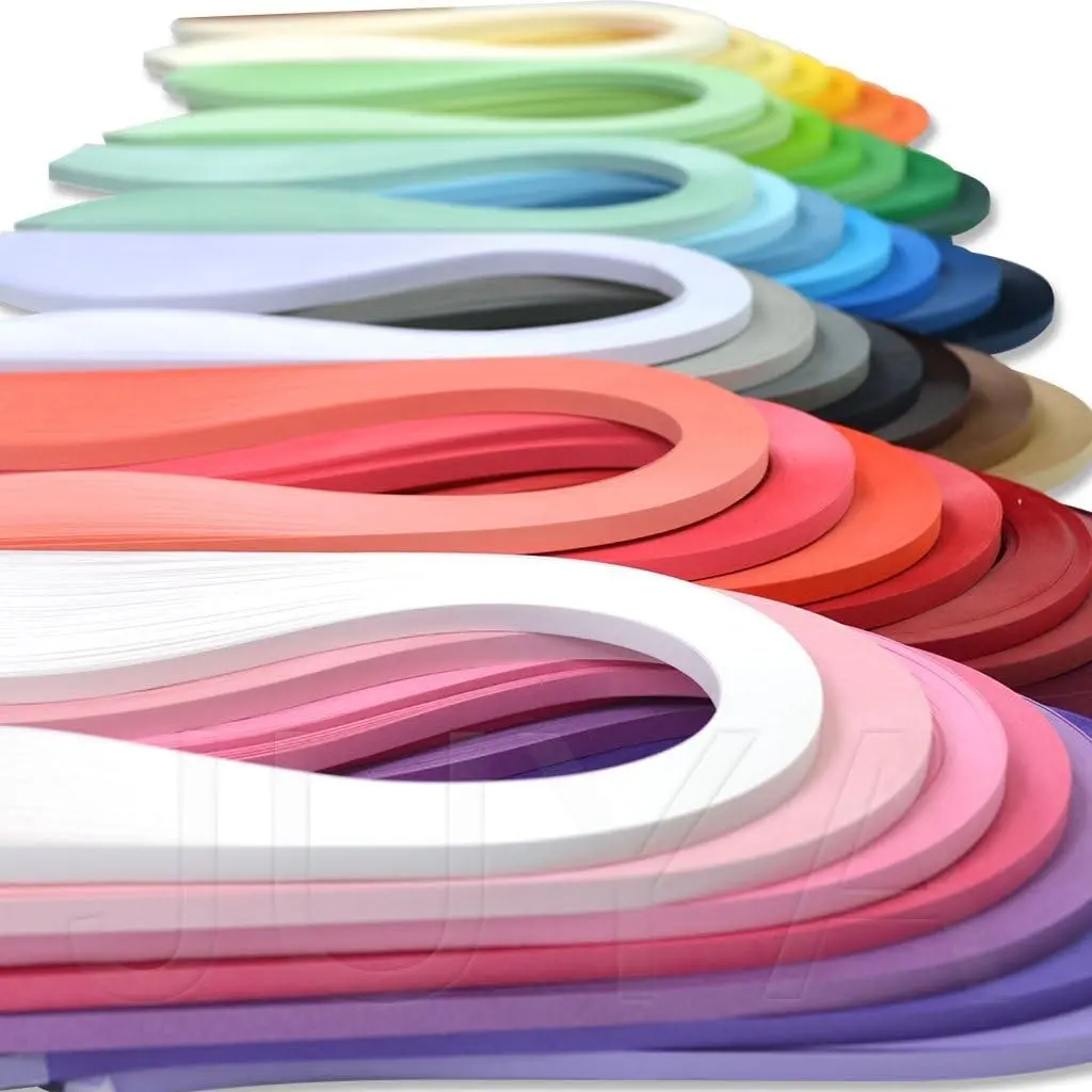 Solid Color Quilling Strips Set 42 Colors 4200 Strips 2mm/0.08in | 100 Strips Each; Balanced Color Selection; 39cm (15.35in) Long; Approx. 120 GSM; Cards and Framed Art