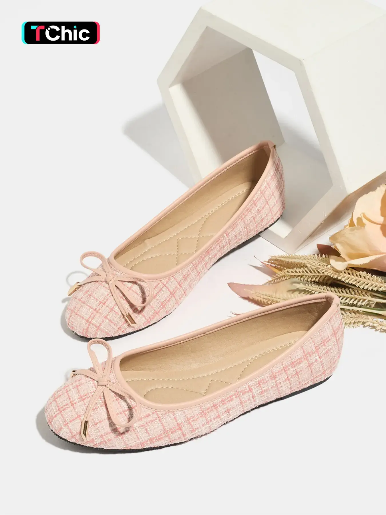 Women's Round Toe Slip-On Ballet Flats, Fashionable Flats, Soft Rubber Sole Comfortable Casual Shoes, Elegant Bow Design, Perfect for Walking & Shopping, Slip Ins Shoes