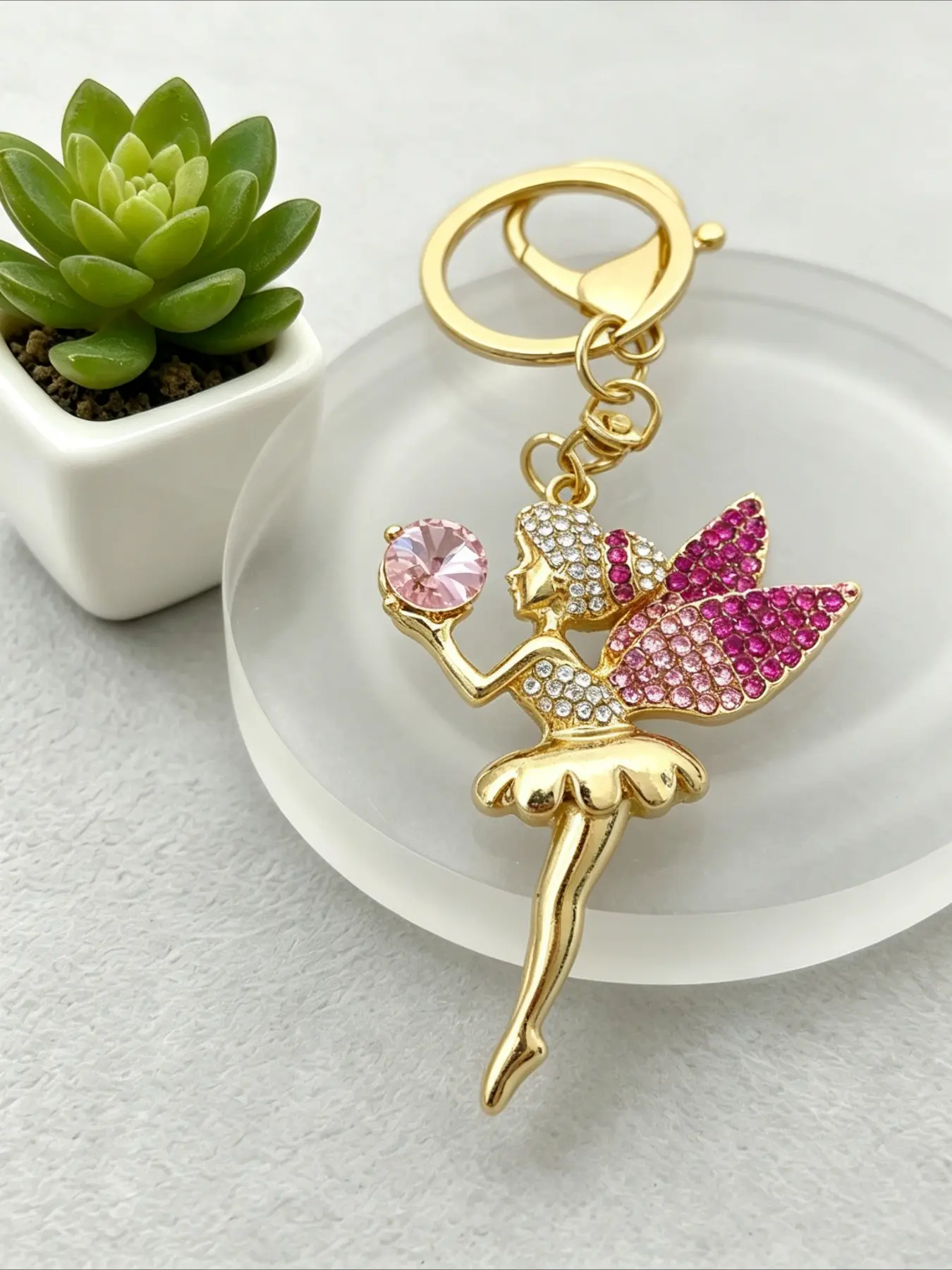 1PC Fashion Key Ring Creative Fairy Pendant Keychain for Bag Key Accessories for Girls Gift