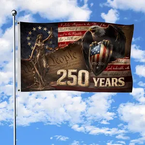 Independence Day 250th Anniversary Flag, Outdoor Decorative Holiday Celebration Banner, Outdoor Banners, Outdoor Us Flags, Patriotic American Flags, Yard Flags for Festive Events