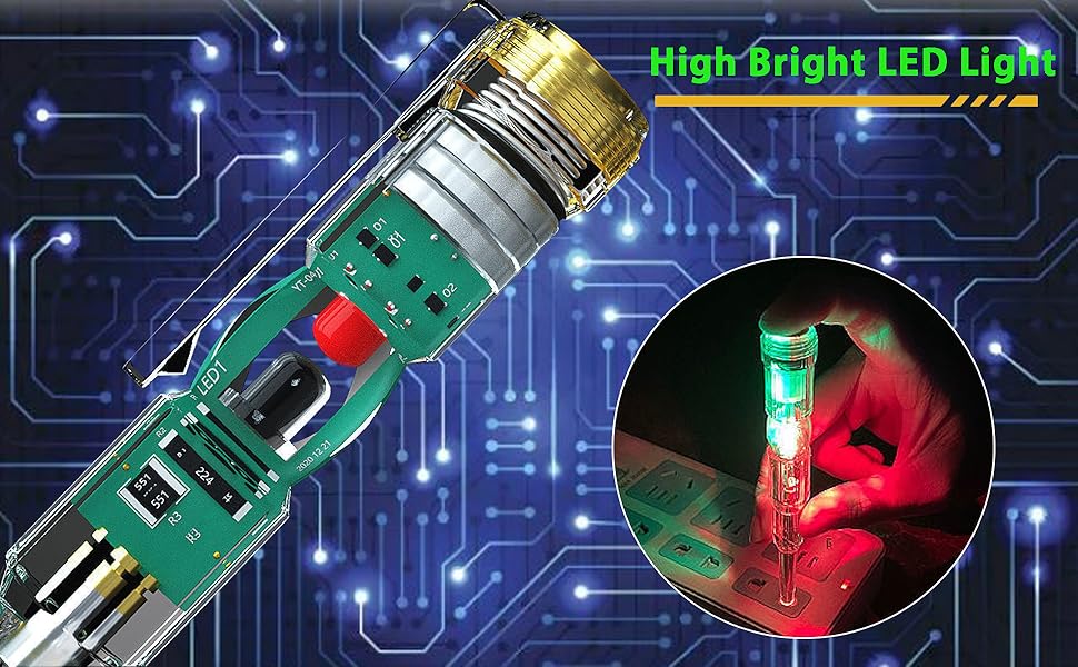 24-250V Portable Electrician Circuit Tester Pen, Responsive Electrical Tester Pen, Non Contact Voltage Tester Pen with LED Indicator Light Waterproof Electricity Measurement Pen (1PCS) 24-250V Portable Electrician Circuit Tester Pen, Responsive Electrical Tester Pen, Non Contact Voltage Tester Pen with LED Indicator Light Waterproof Electricity Measurement Pen (1PCS)