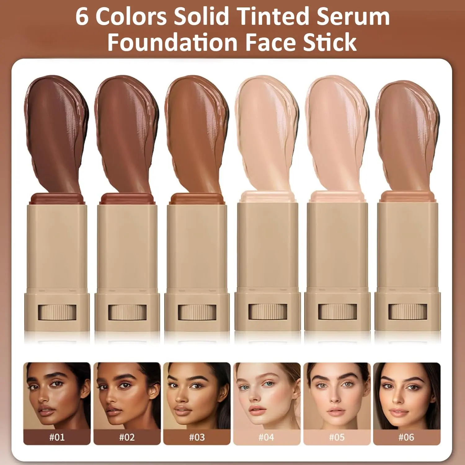 Skin Tint, Beauty Balm Serum Boosted Skin Tint, Foundation Stick, Skin Tint with SPF, Tinted Moisturizer, Concealer Stick, Full Coverage Foundation, Face Makeup, Foundation Makeup, Dewy Finish ( # 02)