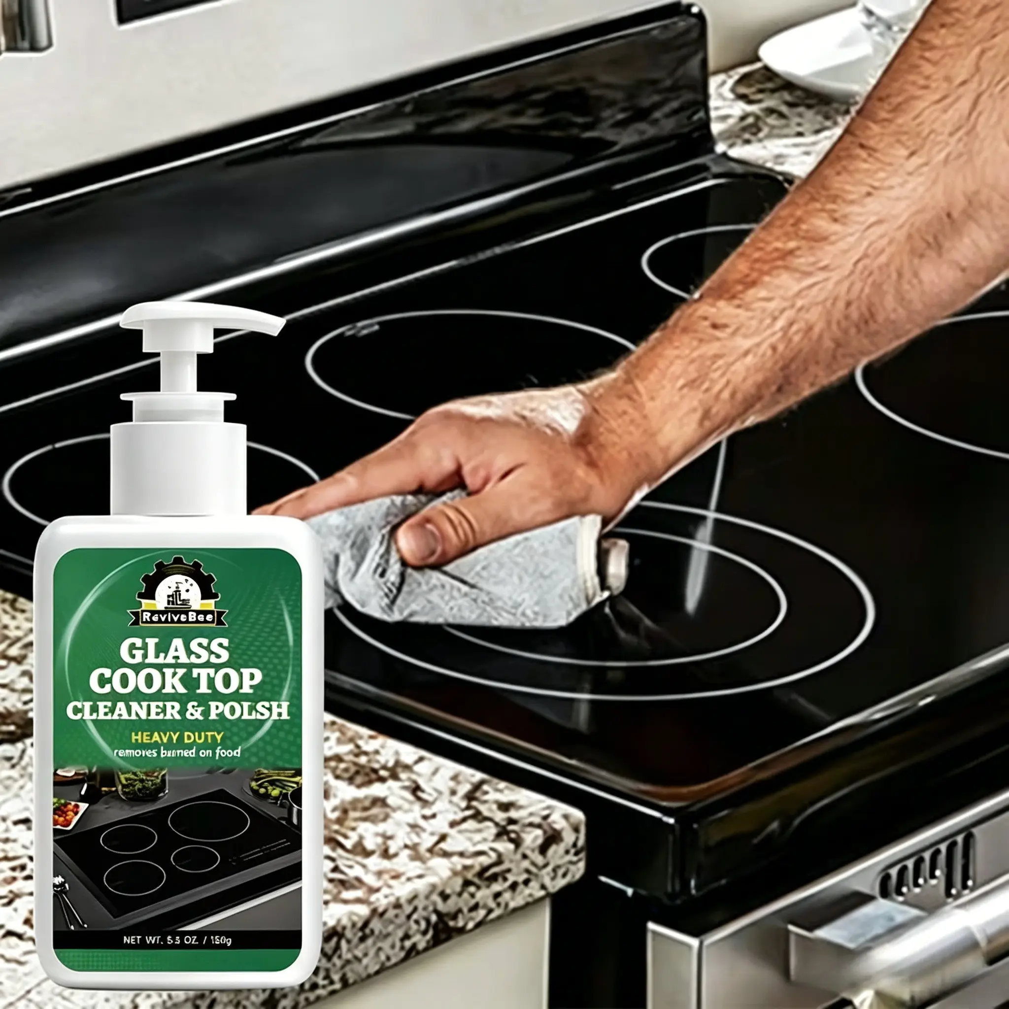 Stove cleaning paste, easily removes grease, oil stains and burnt food residues on stoves and burners, powerful scrubbing kitchen cleaner, Kitchen Cleaning Product, Household Cleaner, Household Cleaning Products