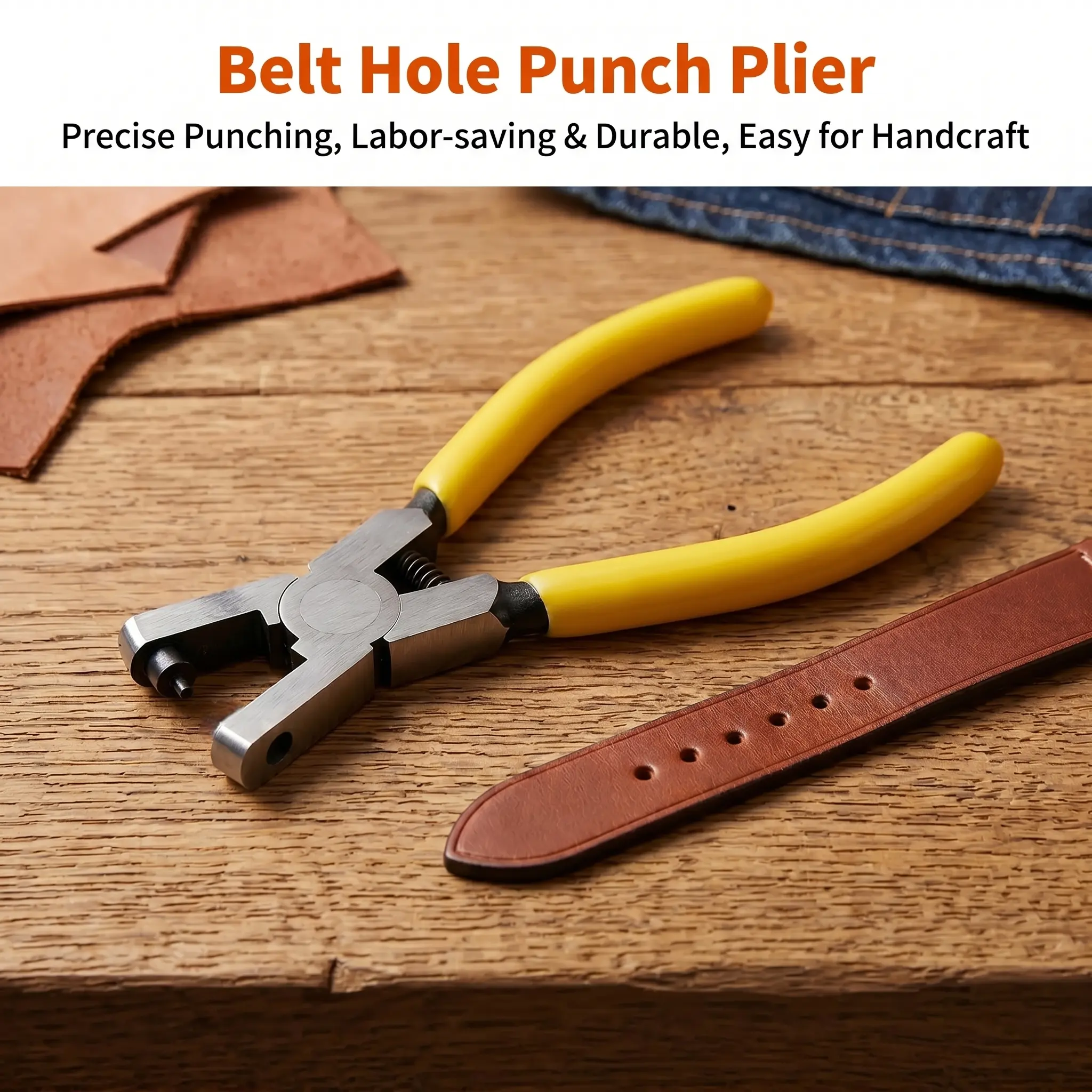 Hole Punching Pliers, Professional Leather Punch Tool for Watch Straps, Belts, Shoelaces, Sandals and Tags, Hand Tool-YY0