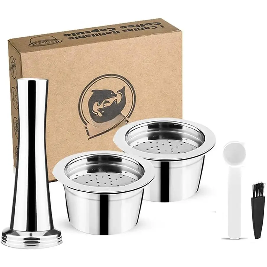 Refllable K Fee Pods  Stanless Steel Coffee Capsules Compatble wth K Fee Brewers (3 Peces Set)