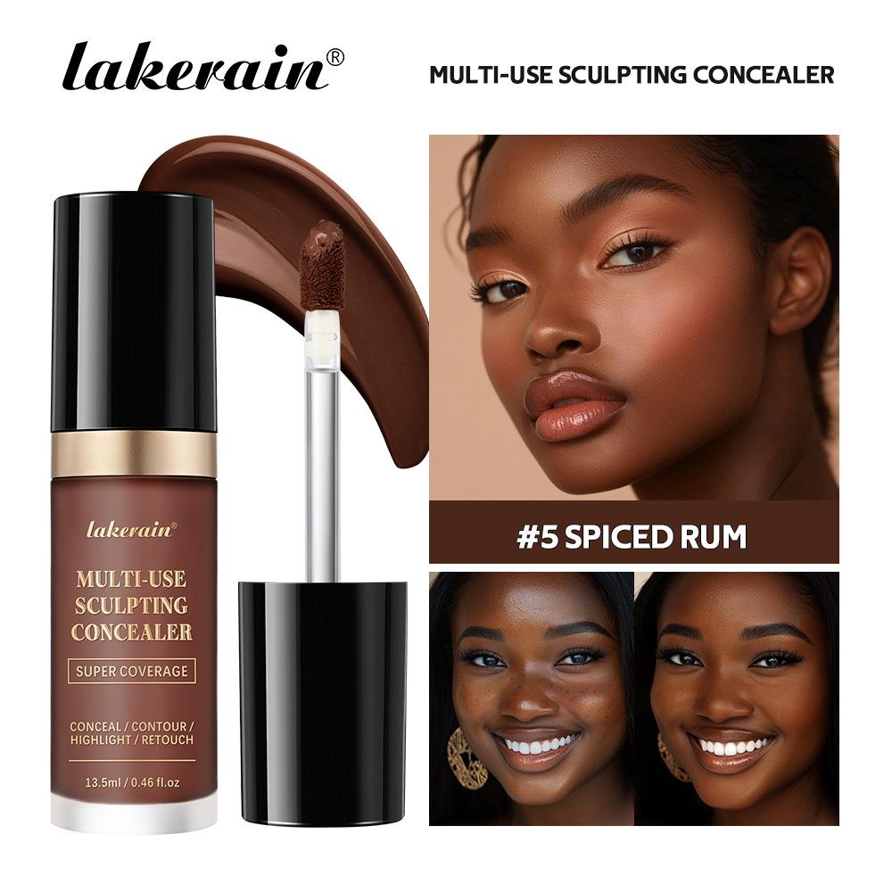 lakerain Multi-use Sculpting Concealer, High Coverage, Long-Lasting Matte Finish, All-in-One For Concealing, Contouring & Highlighting, Natural Flawless Makeup, Skin-Friendly Formula, Multiple Shades Options, Must-Have Cosmetics for Women