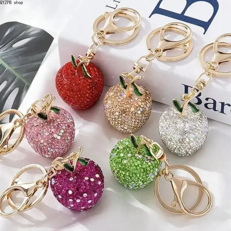 Steel-Plastic Aesthetic Fruit Bag Charm Keychain - Cute Look for Women/Girls, Trendy Purse Accessory, Backpack Accessory, Phone Chain, Car Key Holder, Lightweight EDC, Birthday Holiday Gift Ideas