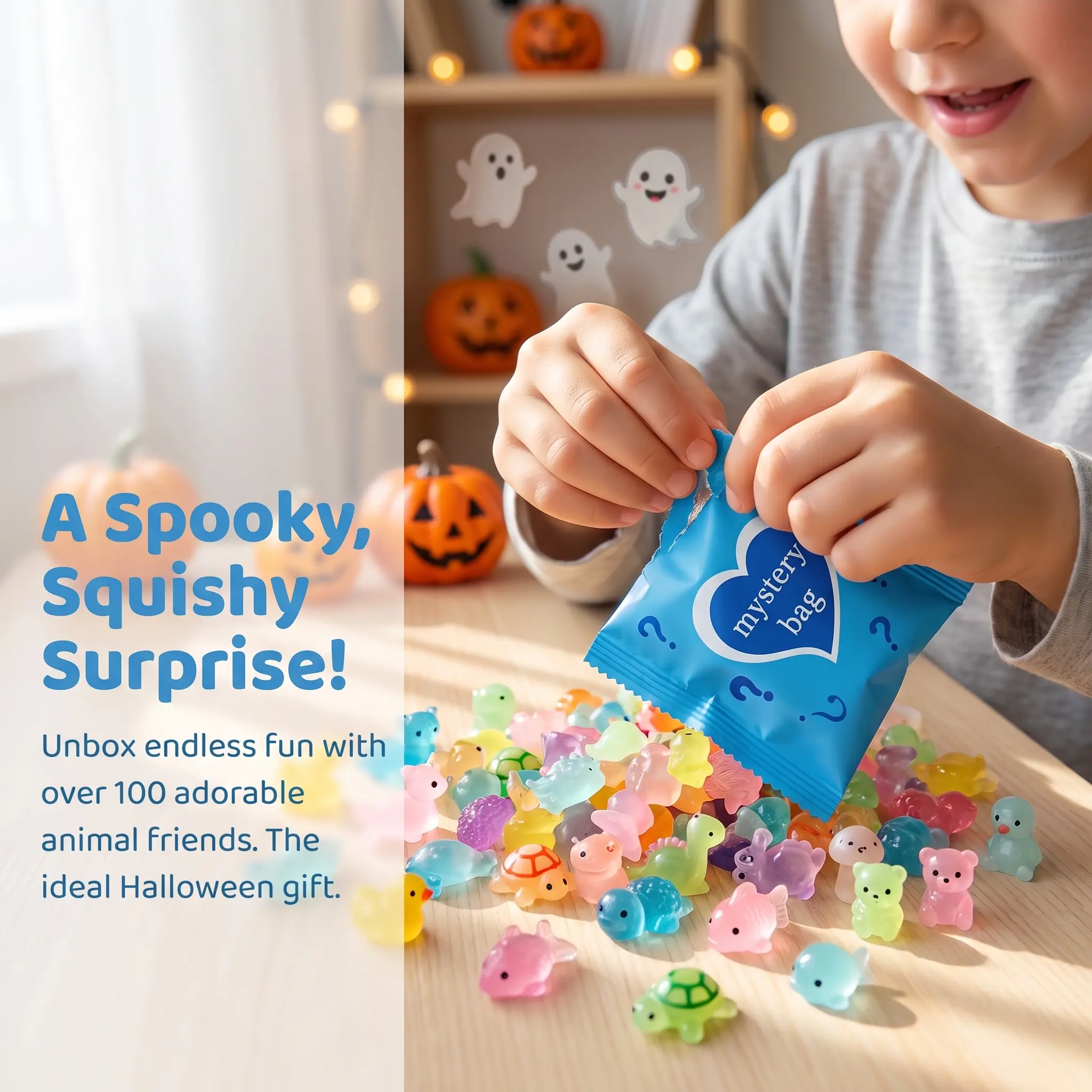 Decorative Miniature Glow-in-the-Dark Animal Resin Desktop Statues, Multiple 10/20/30/50/100pc Random Color Surprise Mystery Bags - Dollhouse DIY Craft Gifts, Home Decor-Dorm Essentials-Halloween-YY2, Animals