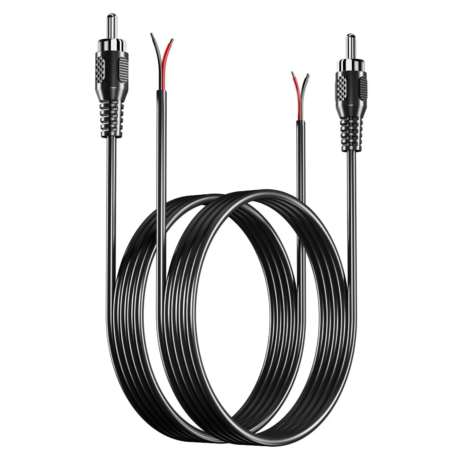 2-Pack 20AWG Bare Cable to Plug Adapter Accessories, 6.6FT Alloy Speaker Wire for CD, DVD, Stereo Amplifier, AV Receiver, TV, Subwoofer Audio Video Repair, 6.6 Feet