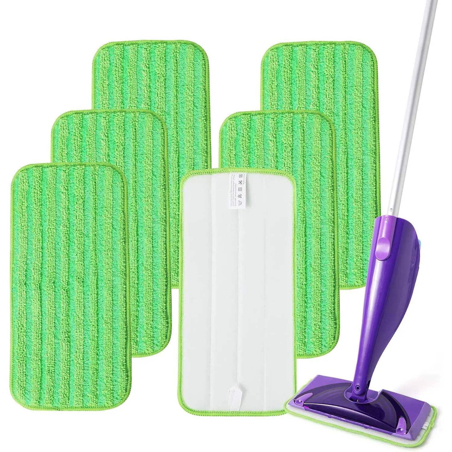 6 Pack  Mop Pads for  WetJet, Washable Wet Mop Refills  Pads Wet Dry Use for Floors