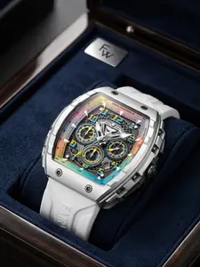 Mark Fairwahle Fashionable Bucket Shape Sports Multifunctional Timer Men's Quartz Watch Fw-5001, Stylish and Unique Design