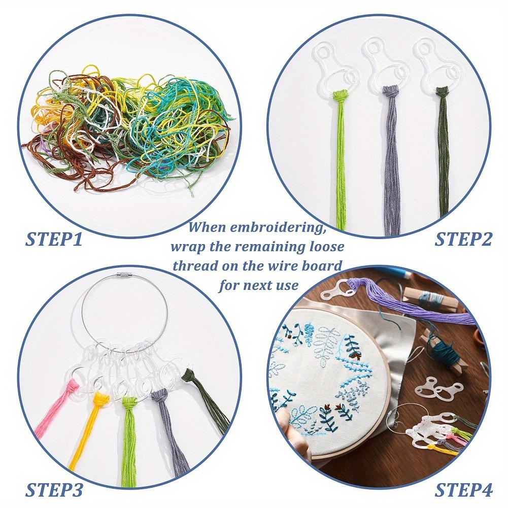 40Pcs Acrylic Transparent Cross Stitch Storage Holder with Iron Ring DIY Craft Embroidery Thread Holder Clear Winding Boards Floss Bobbins for Craft Storage 40Pcs Acrylic Transparent Cross Stitch Storage Holder with Iron Ring DIY Craft Embroidery Thread Holder Clear Winding Boards Floss Bobbins for Craft Storage