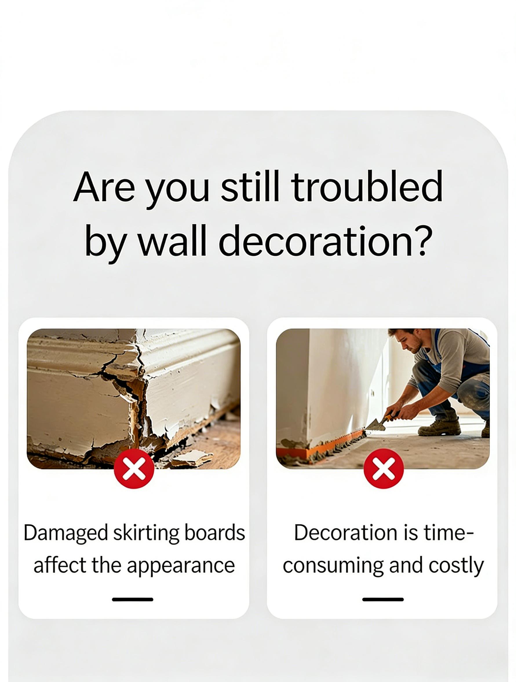 Self-Adhesive PVC Baseboard, Thick Waterproof Vinyl Wall Trim, Peel and Stick Skirting Board, Countertop Edge Guard, Ceiling Corner Molding, Removable Wall Corner Protector, Easy DIY No Tools Installation, 3.94" x 196.85"