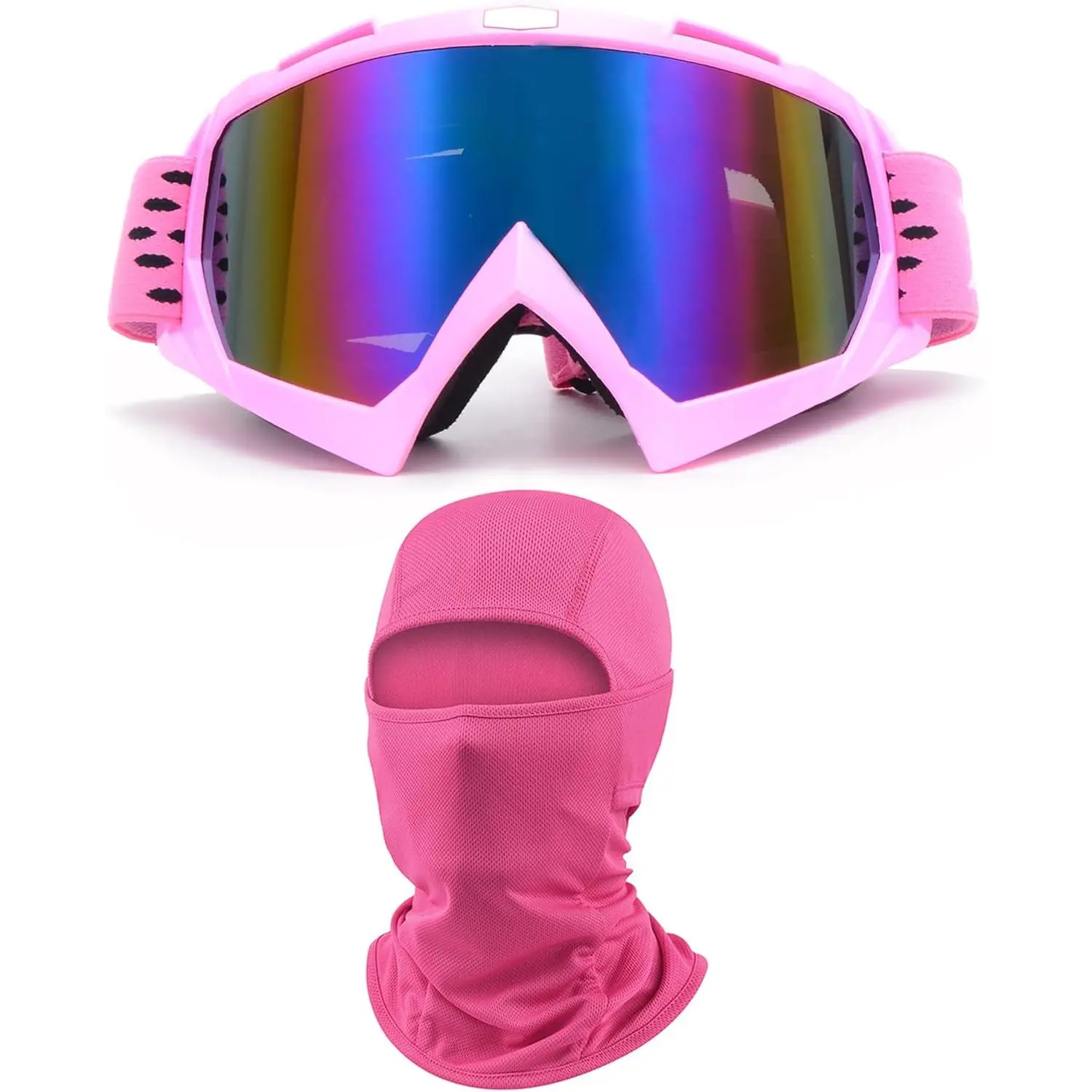 Adjustable Off Road Goggles with Elastic Balaclava Face Cover for Men, Women & Youth - TPU Windproof Dirtbike Gear for ATV & Motorcycle Riding