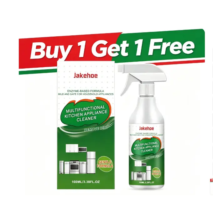 Buy 1 Get 1 Free! Enzyme-Based Kitchen Cleaner Spray, Powerful Grease & Oil Stain Remover, Multifunctional for Appliance Wiping, Stove & Range Hood Care, Mild No-Residue Daily Kitchen Cleaning Solution