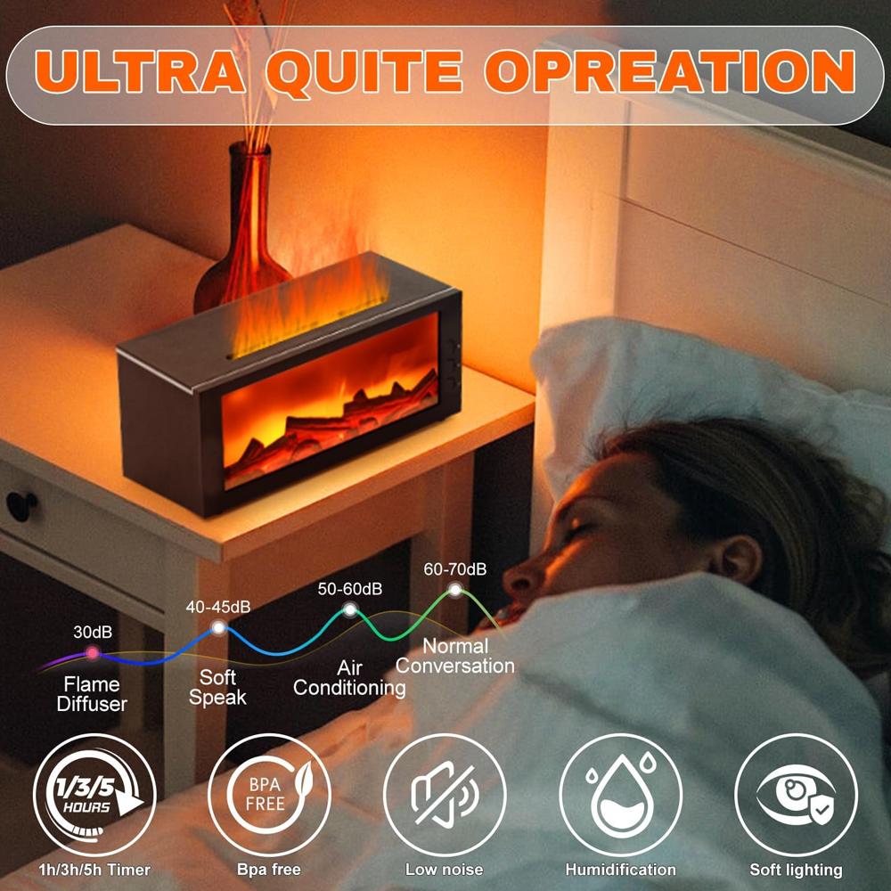 Upgraded 300ml Fireplace Diffuser Essential Oil 7 Colorful Large Flame Fire Humidifier Changing Aroma Diffuser for Aromatherapy Yoga Room Bedroom, Room, Office, Home with Remote Timer and Auto Off Upgraded 300ml Fireplace Diffuser Essential Oil 7 Colorful Large Flame Fire Humidifier Changing Aroma Diffuser for Aromatherapy Yoga Room Bedroom, Room, Office, Home with Remote Timer and Auto Off