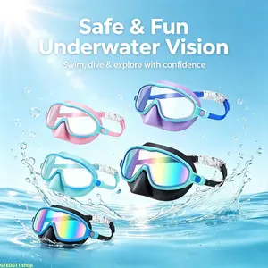 Kids' Swim Goggles 2-Piece Set (Includes Nose Clip and Earplugs) – Anti-Fog, Wide-Angle View, Suitable for Boys and Girls Aged 3–12 – Pool Gear goggles for swimming waterproof goggles water goggles