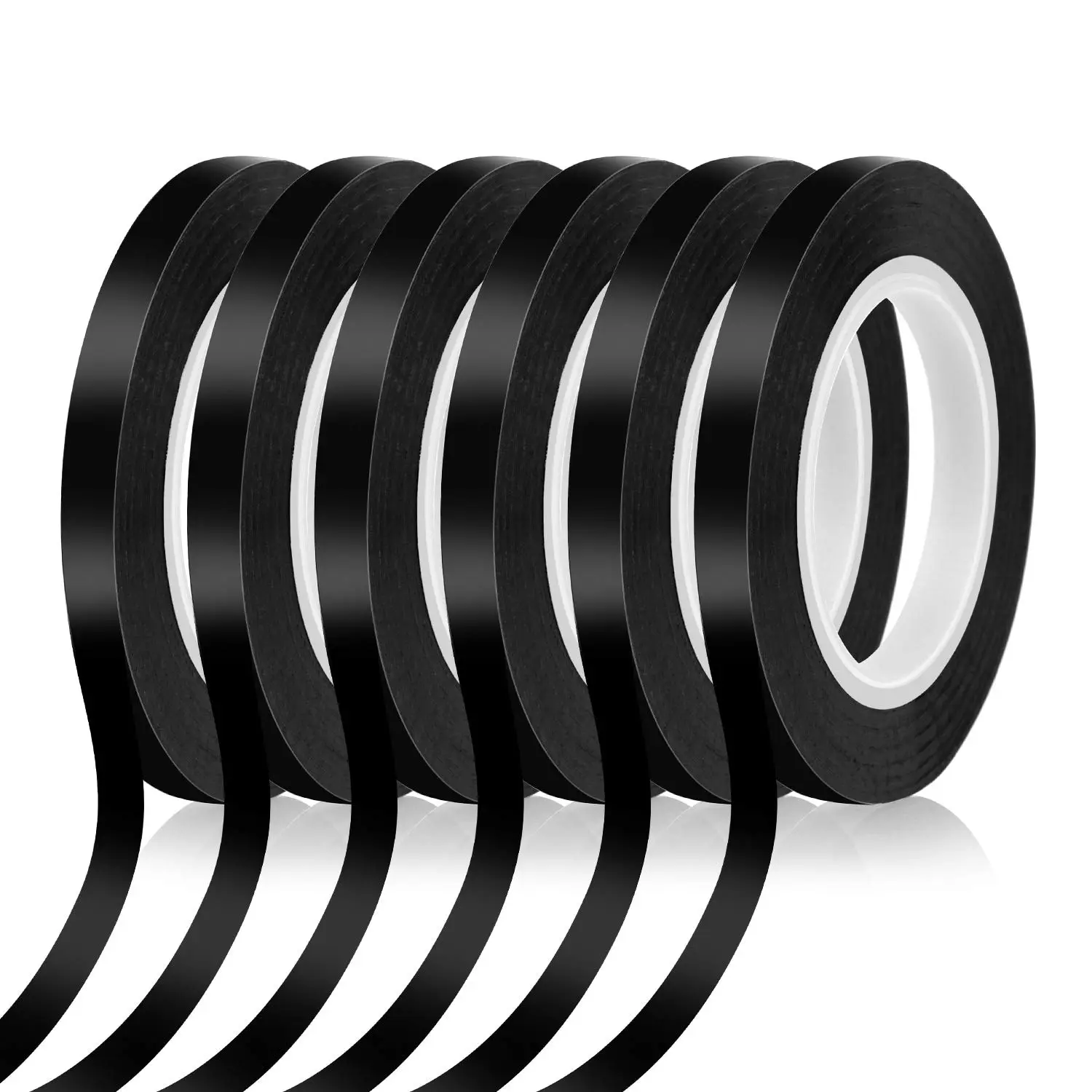 6 Rolls 1/4 Pinstripe Tape Vinyl Chart /White Board Tape Lines Dry Erase Whiteboard Thin Tape Pinstriping Graphic Grid Marking Tape