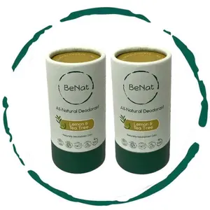 BeNat 2-Pack All-Natural Plastic-Free Deodorants with Coconut Oil & Beeswax for Long-Lasting Freshness 300G Each