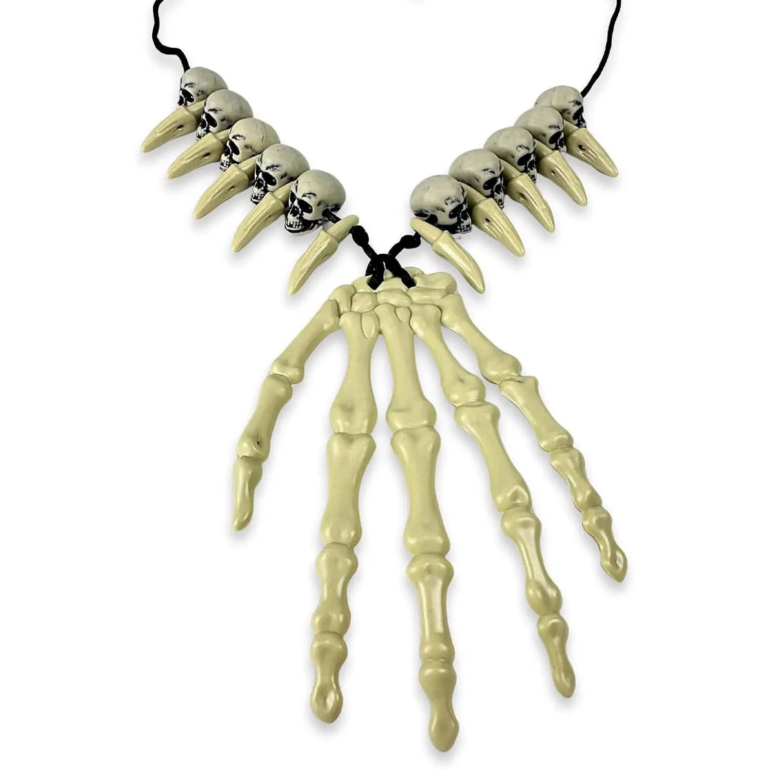 Halloween Skeleton Hand and Skulls Pendant Necklace, , Party, and Costume Accessories, 22.5 Inches Long