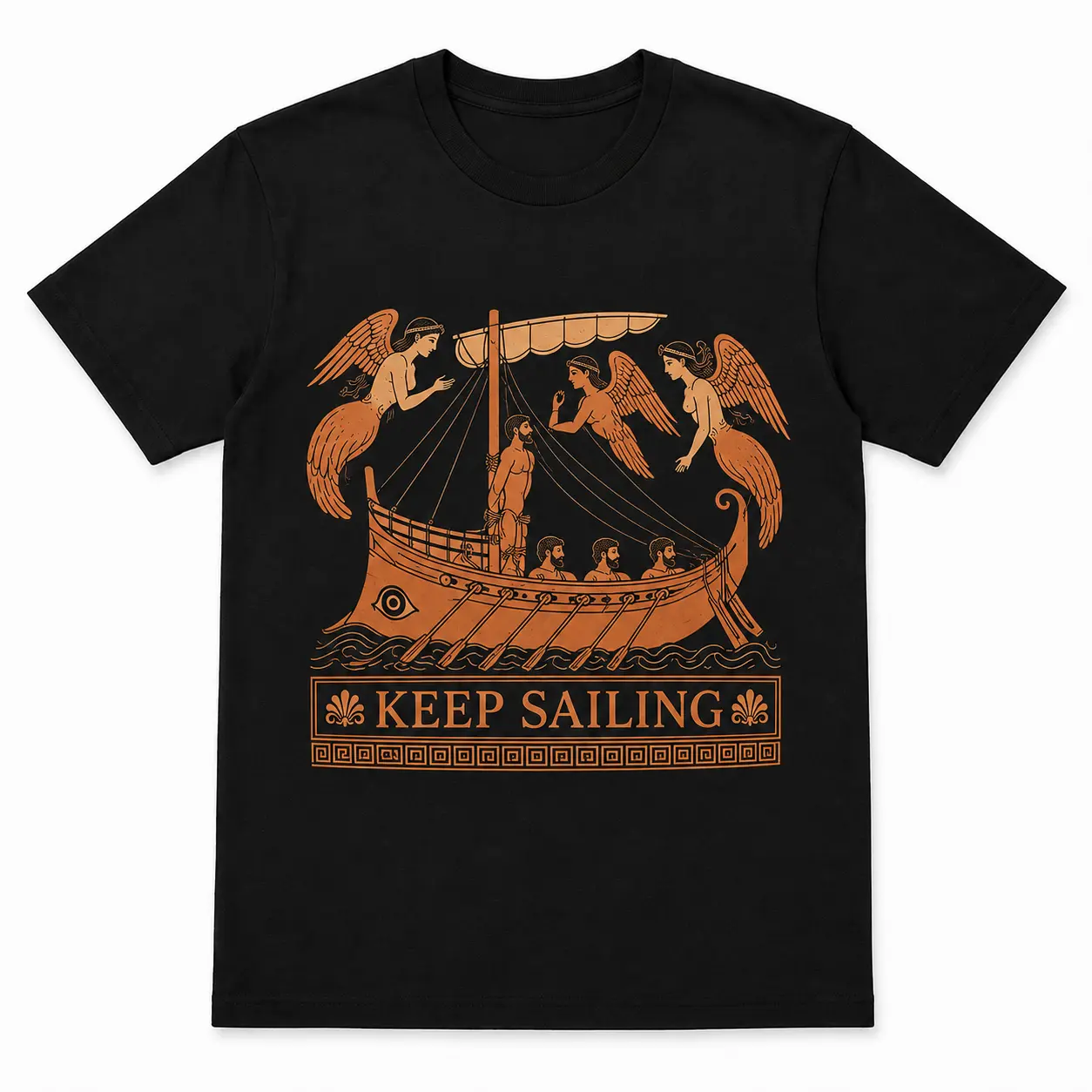 Keep Sailing T-Shirt, Odysseus & Sirens Greek Mythology Graphic Tee, Ancient Greek Odyssey Inspired Shirt, Gift for Mythology Lovers