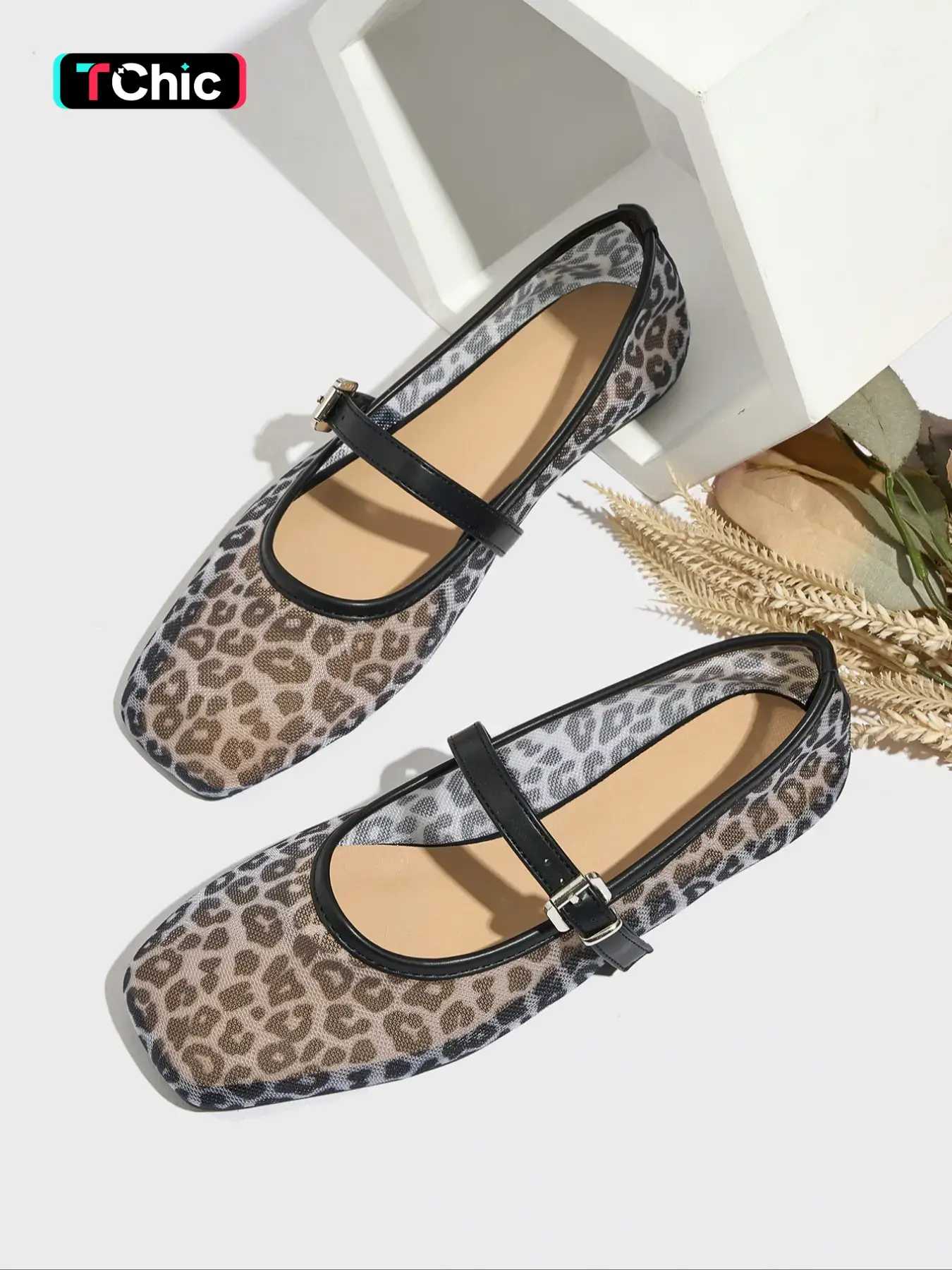 Women's Fashionable Leopard Print Mary Jane Flats, Casual Comfortable Breathable Square Toe Flat Shoes, Lightweight Comfortable Shoes for Daily Wear, Girl