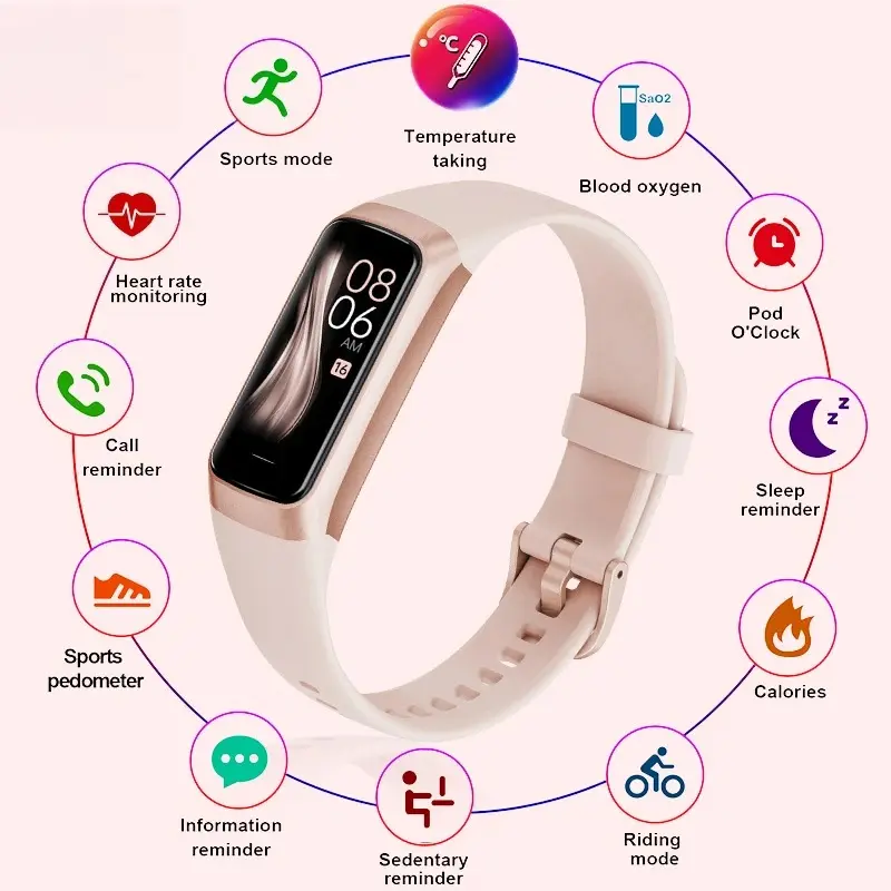 Amoled Smart Watch Men Smart Band Women Heart Rate Blood Smartwartch Waterproof Smart Bracelet Sport Fitness Tracker 2026