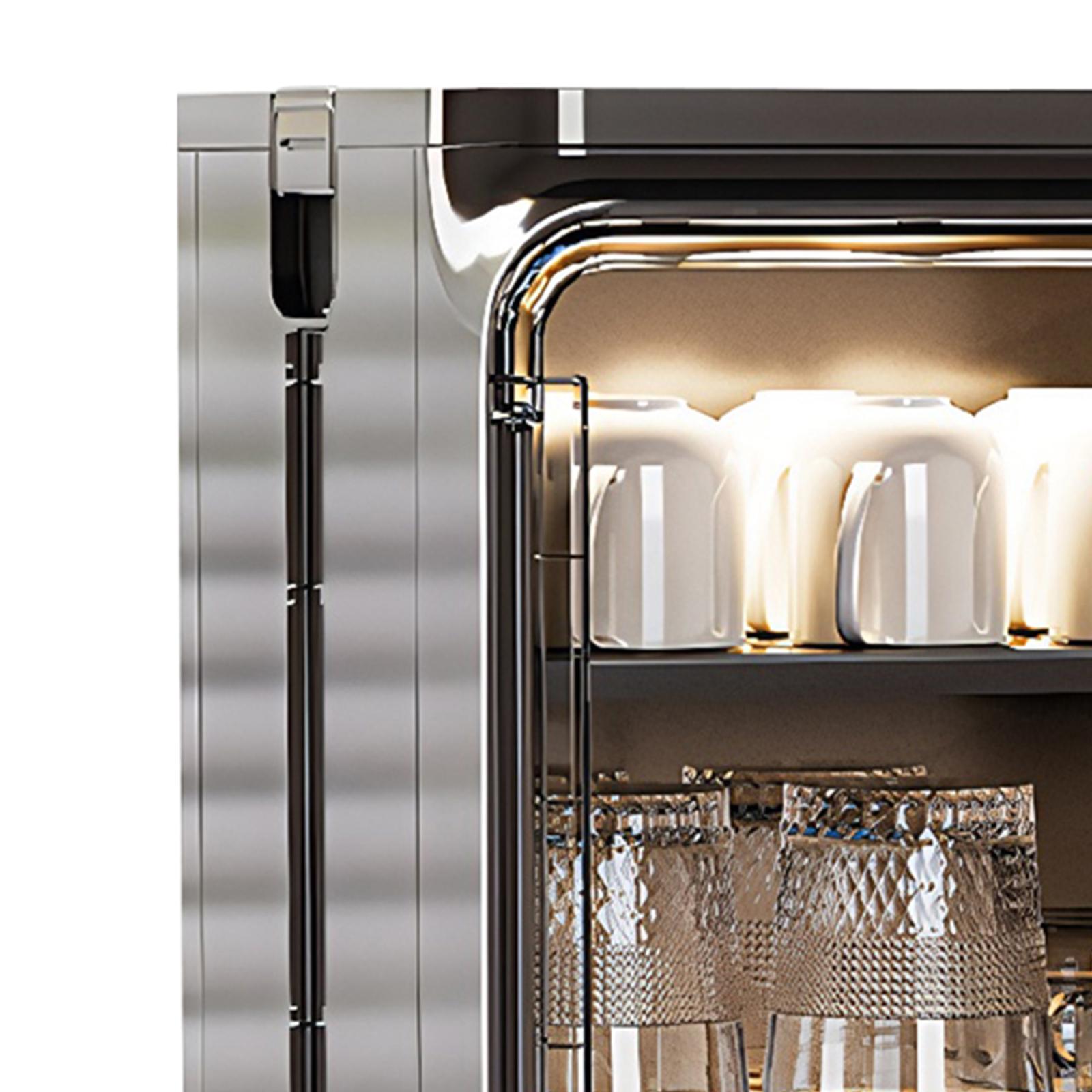 Stackable Plastic Multilayer Dustproof Cup Storage Box Large Capacity Desktop Storage Display Shelf with Doors and Shelves for Office Kitchen Coffee Bars