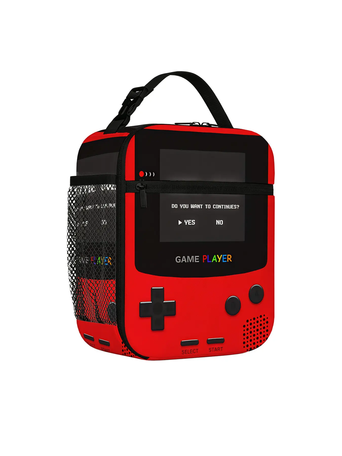 Game Console Pattern Lunch Bag, Lunch Tote, Portable Insulated Bento Box, Leak-Proof Large Capacity, Ideal for Camping Picnic Office Use, Insulated Lunch Bags