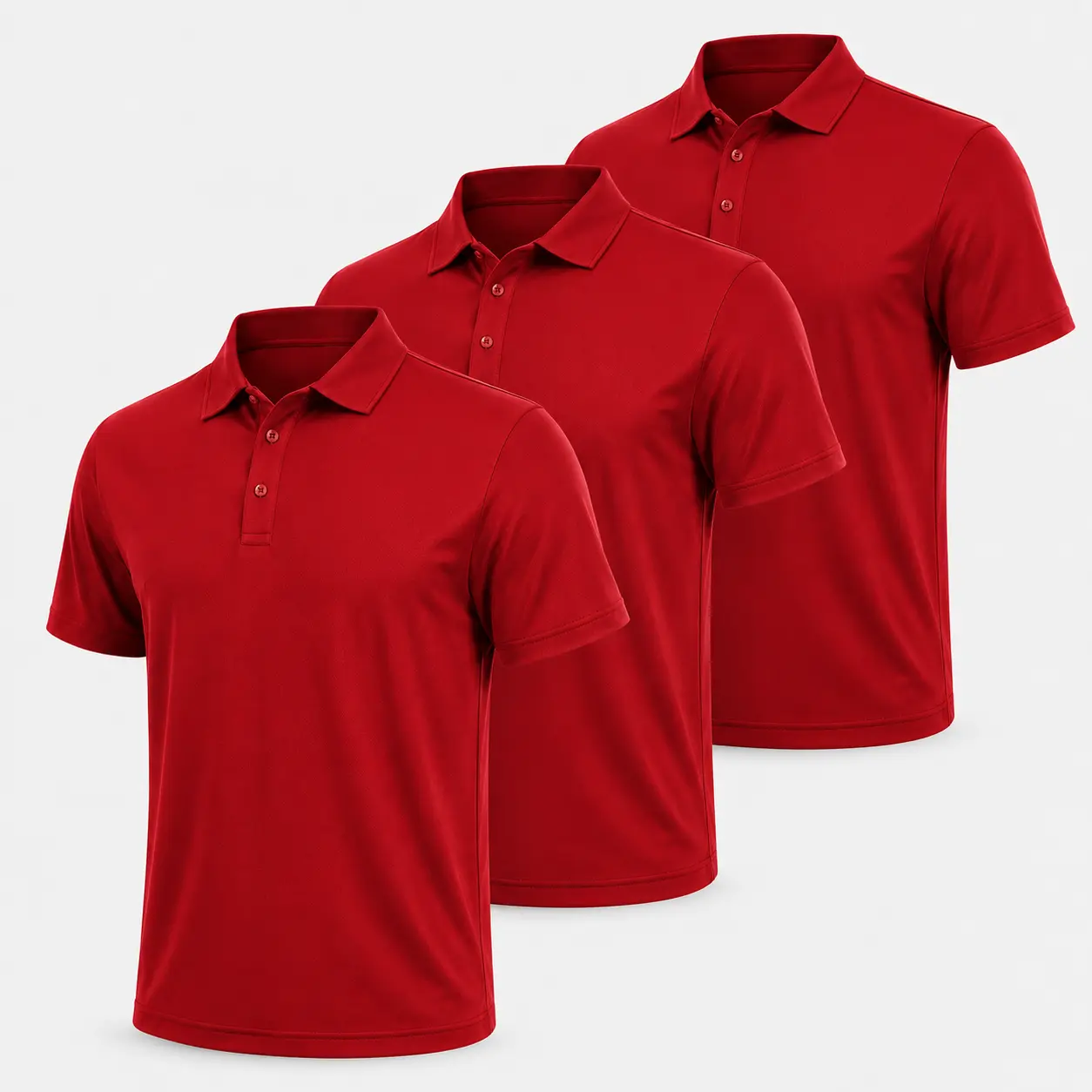 Men's Solid Polo Shirt - Soft Breathable Short Sleeve Top, Quick Dry Moisture-Wicking Athletic Shirt for Golf & Casual Wear, Breathable Polo Shirts, Fast-Drying Polo Shirts Activewear Clothes