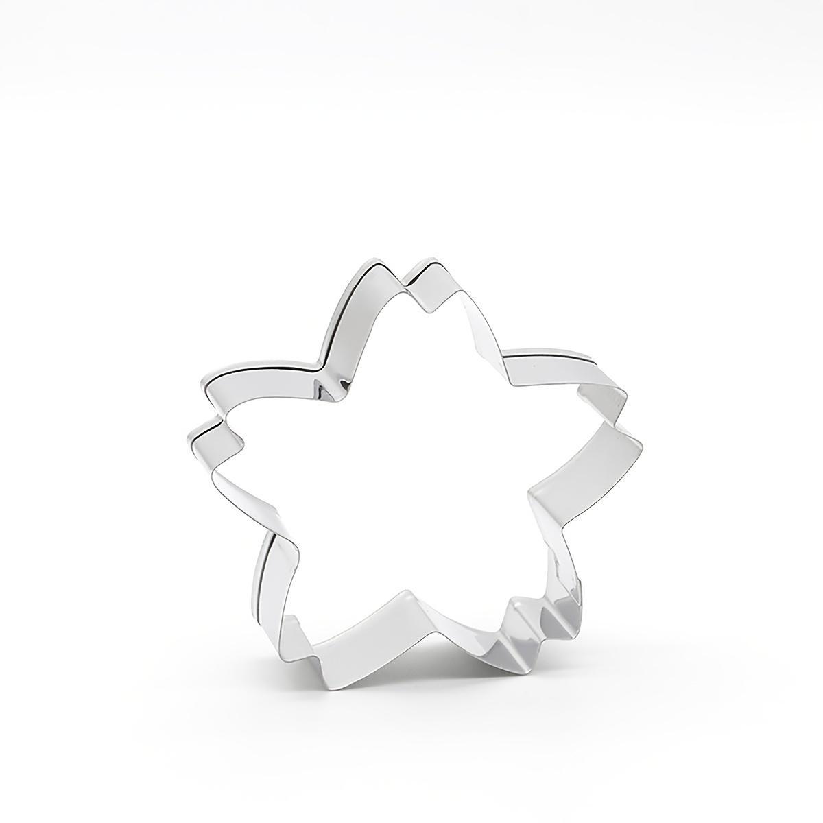 Flower-shaped, Cherry Blossom Design Stainless Steel Cookie Cutter, Easy to Release, Perfect for Home Baking and Dessert Shops to Easily Bread and . Suitable for Both Clay and Baking, Ideal for Wedding/Valentine's Day/birthday Party Baking