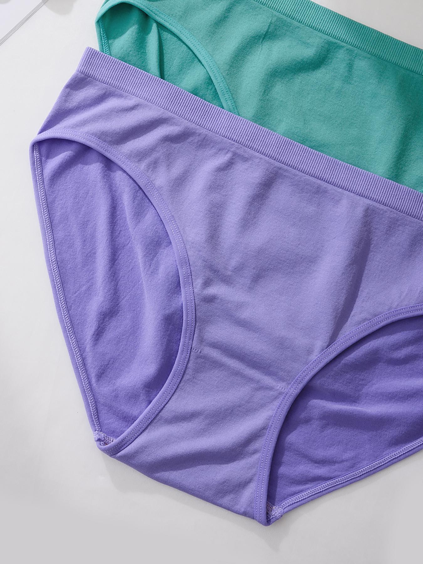 【Plus Size】 Solid Color Panty, Soft Comfy Breathable Knicker for Daily Wear, Women's Underwear for All Seasons, Soft Comfy Brief, Womenswear, Fashion Breathable Underwear, Soft Breathable Panties