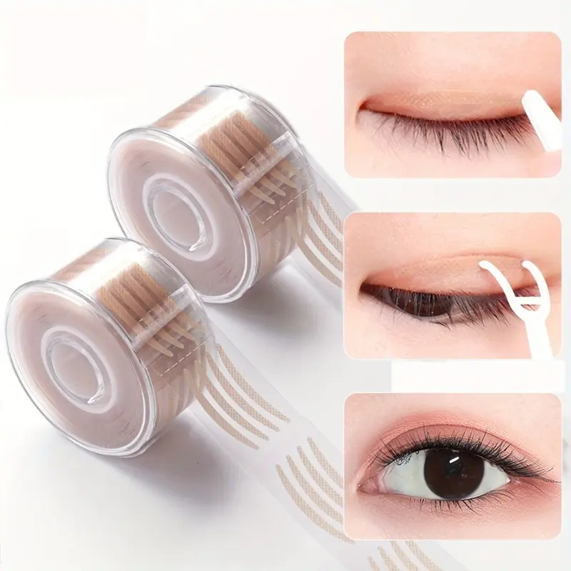 600pcs Ultra-Thin Clear Beige Eyelid Tape Stickers | Long-Lasting Lifter for Natural Big Eyes Look with Tweezers | Perfect Makeup Tool for Enhanced Beauty | Makeup Accessories