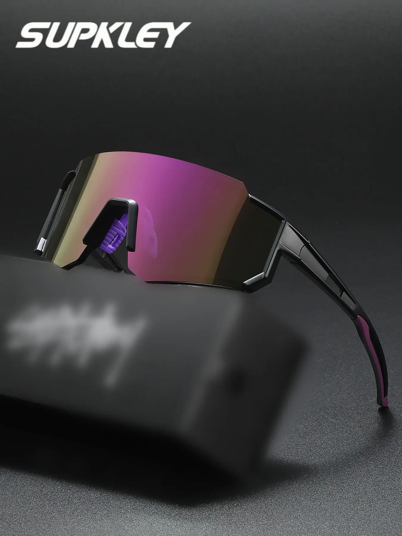 SUPKLEY Unisex Oversized Shield Outdoor Sports Sunglasses, Lightweight Windproof Design, Windproof Sports Eyewear, UV Blocking And Anti Glare, Perfect for Cycling, Hiking and Daily Streetwear, Lightweight Sports Sunglasses, Sports Biking Sunglasses