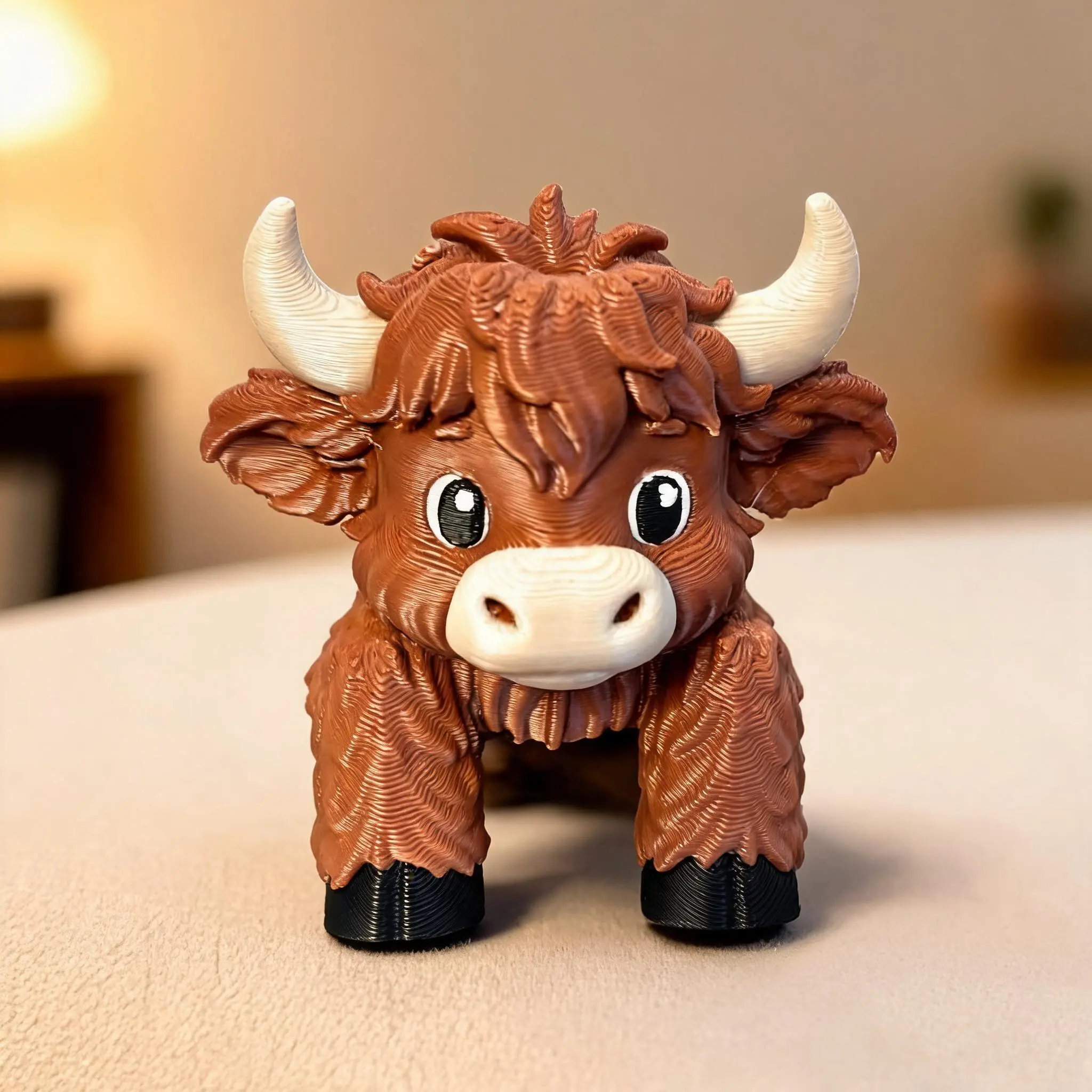 3D Printed Highland Cow Monitor Buddy and Screen Sitter, Emotional Support Desk Companion, Office Decor, Cow Desk Decoration, Work and Study Companion, Stress Relief, Birthday Gifts, Decor Figurine, Desktop Decor, Party Gifts