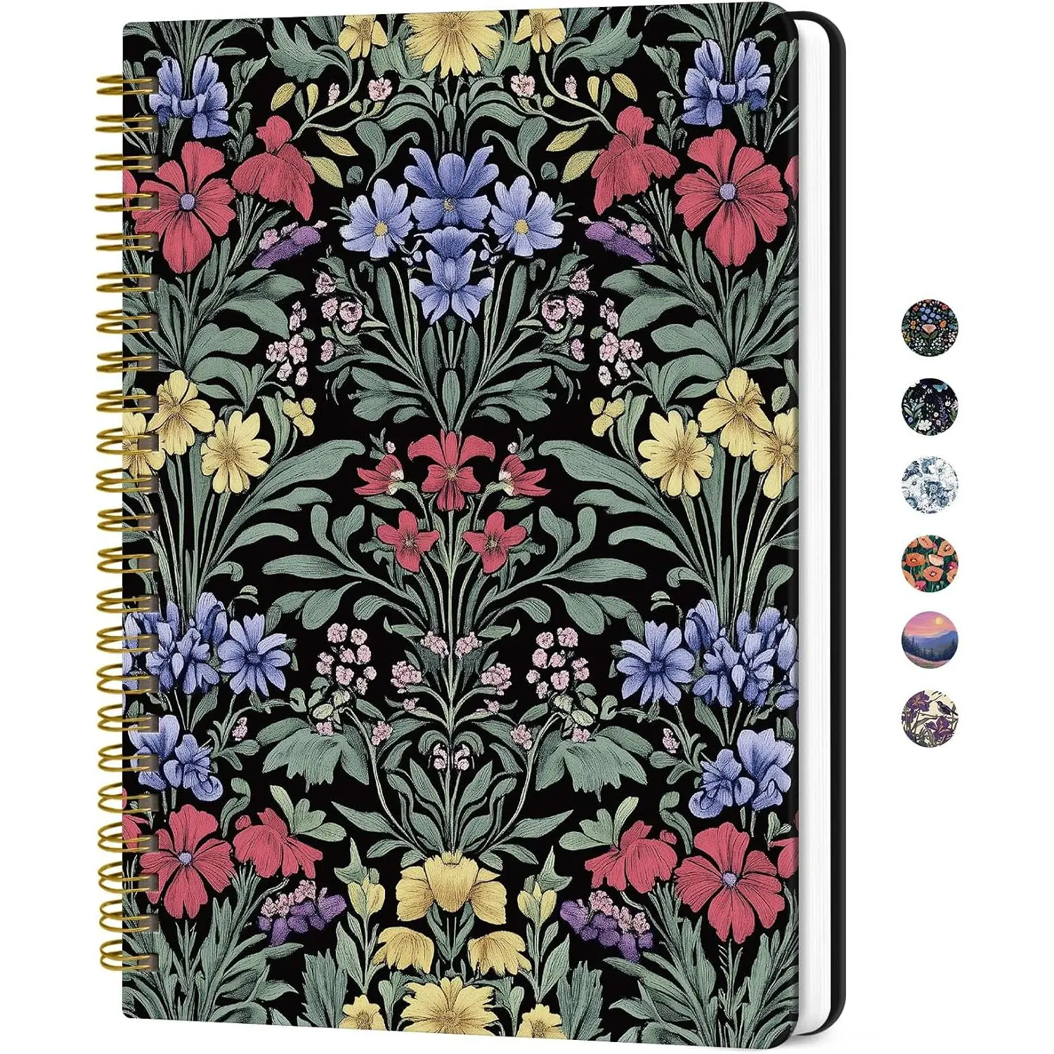 Lined Spiral Journal for Women, A5 Hardcover Cute Notebook for Work & Note Taking, Aesthetic Pretty Journal for Writing, 140 Pages, 6"x8", Symmetrical Tapestry