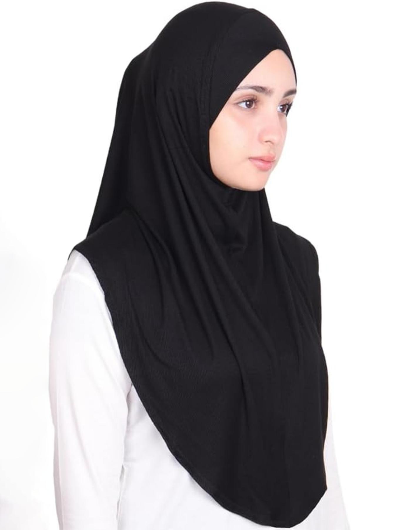 Women's Fashion Solid Elastic Chin Cover Headscarf, Sport Hijab Scarf for Daily Wear, Breathable Abaya Headband, Casual Modest Style