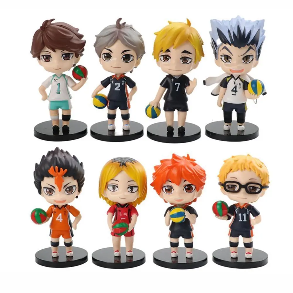 8Pcs/1Set Haikyuu Figure Oikawa Tooru Model Q Version Hinata Shoyo Toy Kei Tsukishima Gift Collection Tadashi Yamaguchi PVC Popular toys 2026 Hot selling toys