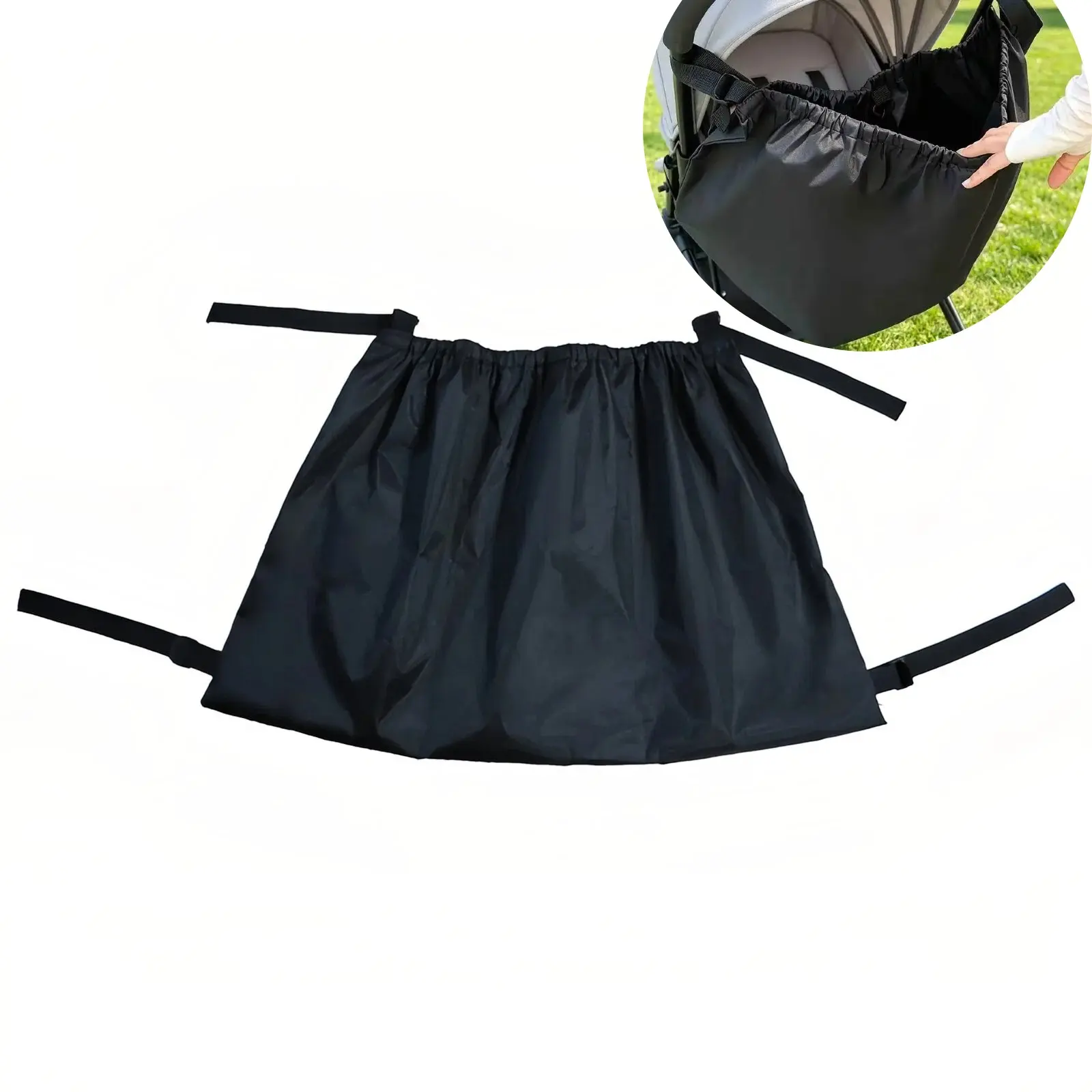 Oxford Cloth Stroller Hanging Storage Bag, Large Capacity Multi-Functional Organizer, Anti-Slip Clip, Adjustable Strap, Portable Travel Bag, Traveling Stroller Gear